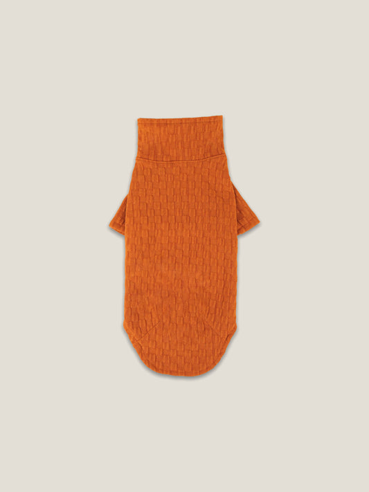 Textured Club Polo – Burnt Apricot | Dachshund Polo Shirt