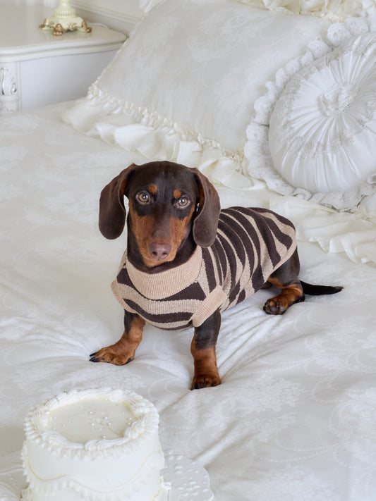 THE KENSINGTON KNIT – Walnut Plaid Dachshund Sweater